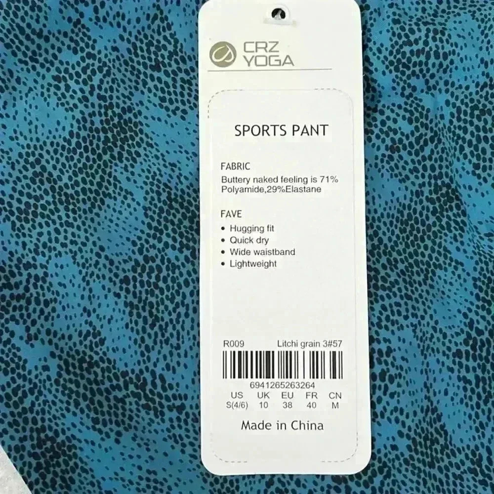 NEW CRZ Yoga Leggings Size S Blue Black High Waist 7/8" Compression Naked Feel - Picture 2 of 5